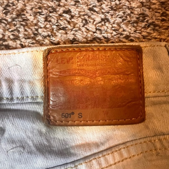 Levi's‎ Premium 501S Jeans Bleach Wash Denim Button Fly Womens Size 24 - Picture 9 of 10